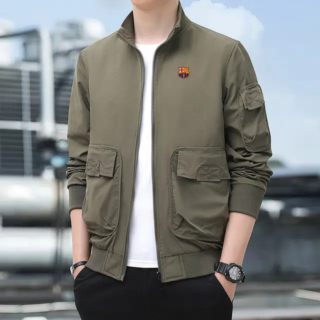巴塞罗那足球俱乐部 飞行服男夹克棉衣秋冬季美式复古宽松休闲中老年棉袄外套棉服 男款