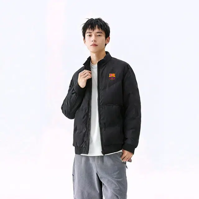 巴塞罗那足球俱乐部 冬季加厚棉衣男潮褂子休闲青年外套潮流百搭棉袄上衣棉服 男款