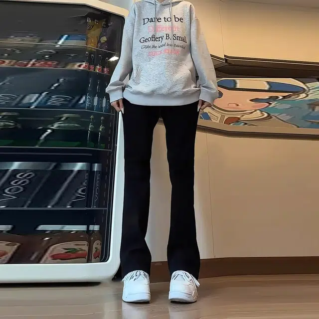 布客行 美式复古水洗做旧高街潮流微喇中腰显高显瘦牛仔裤 男女同款