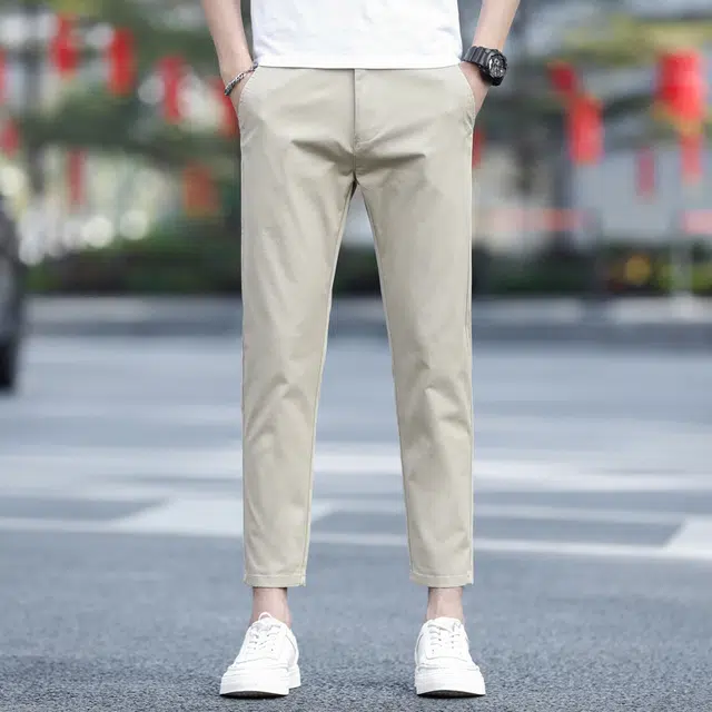 羽浅 弹力垂感直筒日常通勤百搭舒适九分休闲裤 男款
