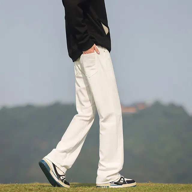 羽浅 港风运动宽松时尚简约直筒裤休闲长裤牛仔裤 男女同款