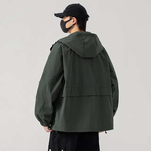 羽浅 春秋冬季潮牌美式休闲工装防风外套时尚复古百搭开衫上衣服夹克 男款