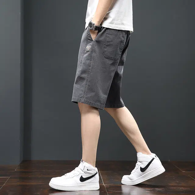 羽浅 男夏季薄款五分裤子百搭宽松直筒中裤男生韩版运动透气男休闲短裤 男款
