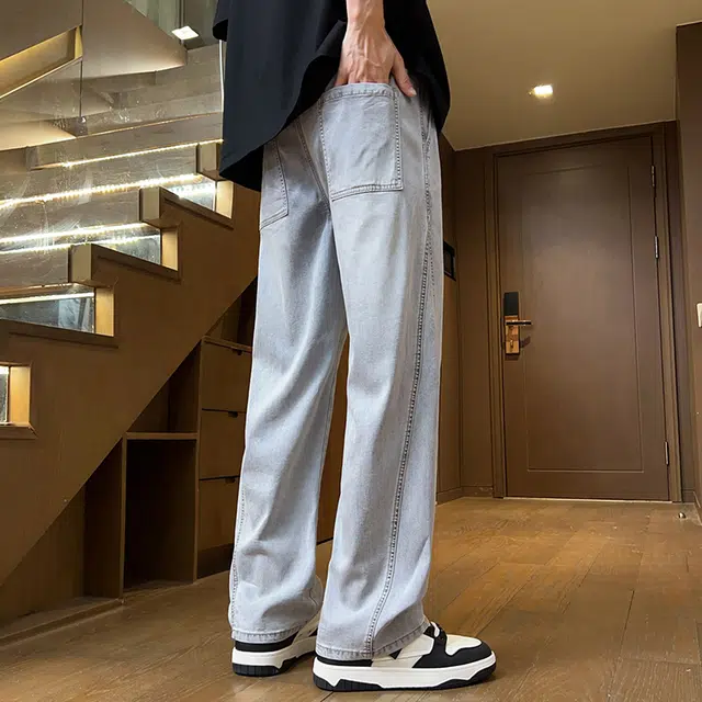 羽浅 宽松直筒休闲牛仔裤 男款