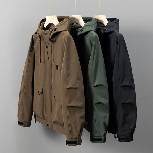 羽浅 英伦休闲连帽外套春秋季潮流工装户外登山服防风防水夹克 男款