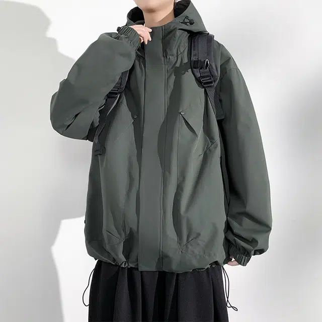 羽浅 潮牌户外登山防风防水工装上衣夹克外套 男款