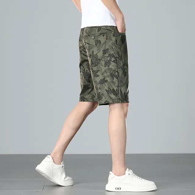 羽浅 美式潮流印花中裤时尚舒适沙滩五分裤潮牌修身百搭休闲短裤 男款