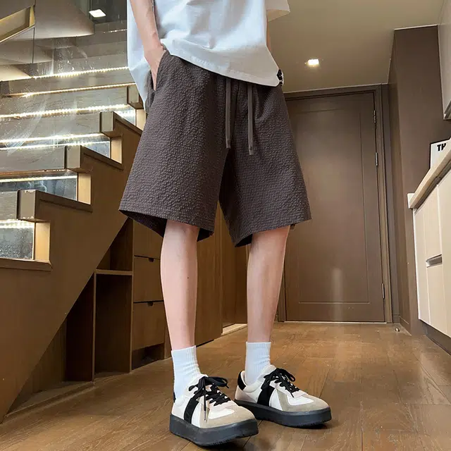 羽浅 夏季薄款男士速干五分裤冰丝健身宽松大码休闲短裤 男款