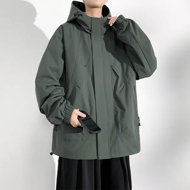 羽浅 潮牌户外登山防风防水工装上衣夹克外套 男款