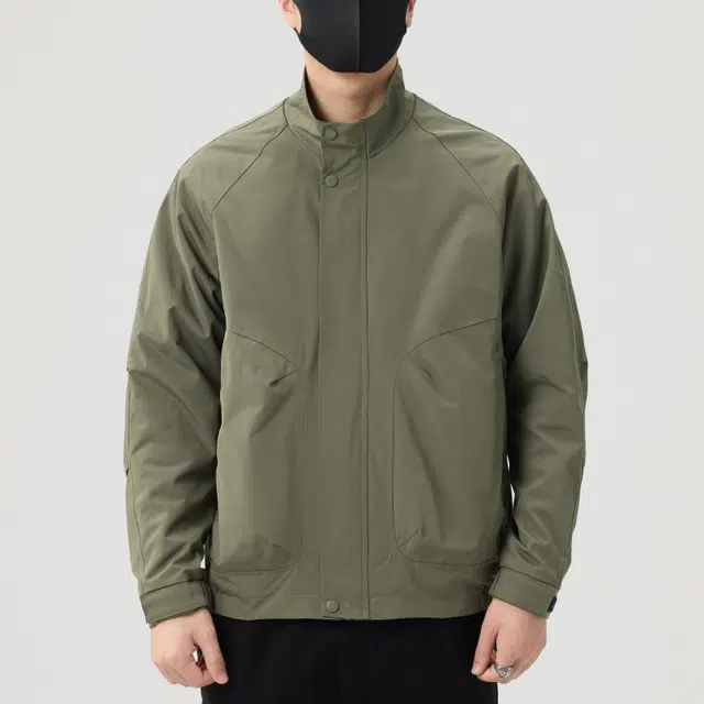 羽浅 潮牌美式立领工装外套春秋季高级感休闲上衣服时尚百搭夹克 男款