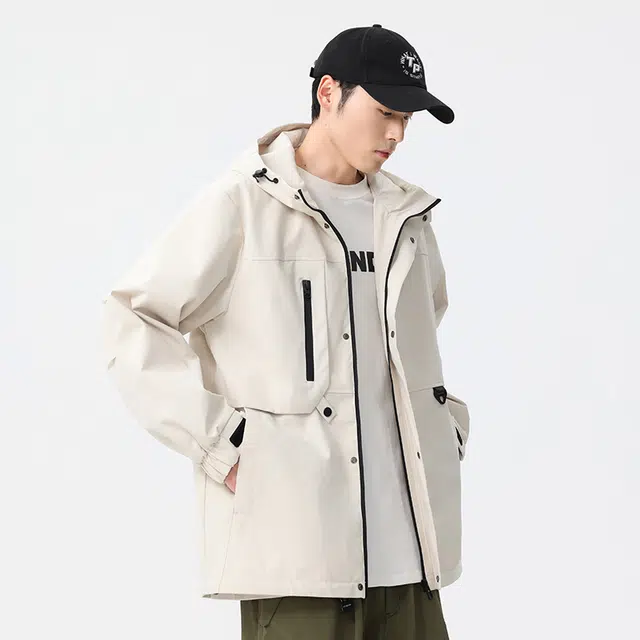 羽浅 防水防风冲锋衣春秋冬季潮牌外套机能软壳登山服夹克 男款