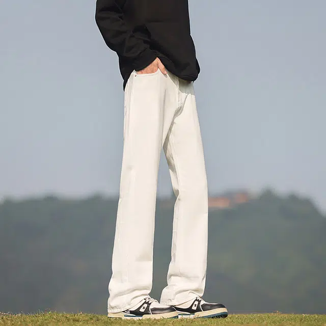 羽浅 港风运动宽松时尚简约直筒裤休闲长裤牛仔裤 男女同款