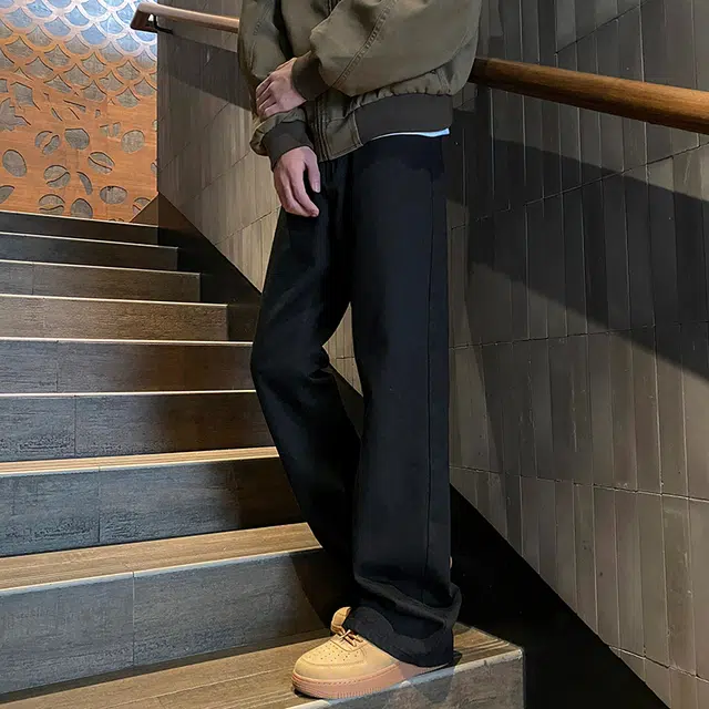 羽浅 复古宽松直筒裤百搭牛仔裤 男女同款