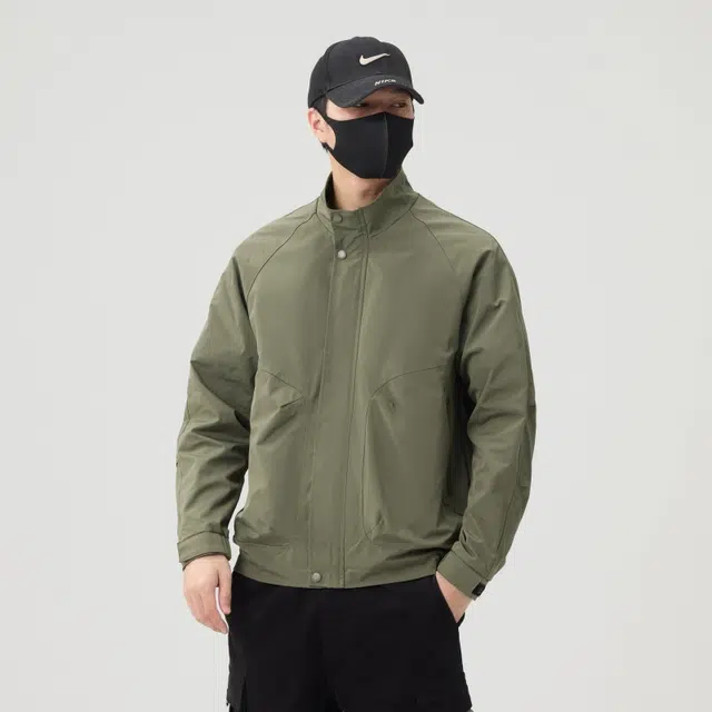 羽浅 潮牌美式立领工装外套春秋季高级感休闲上衣服时尚百搭夹克 男款