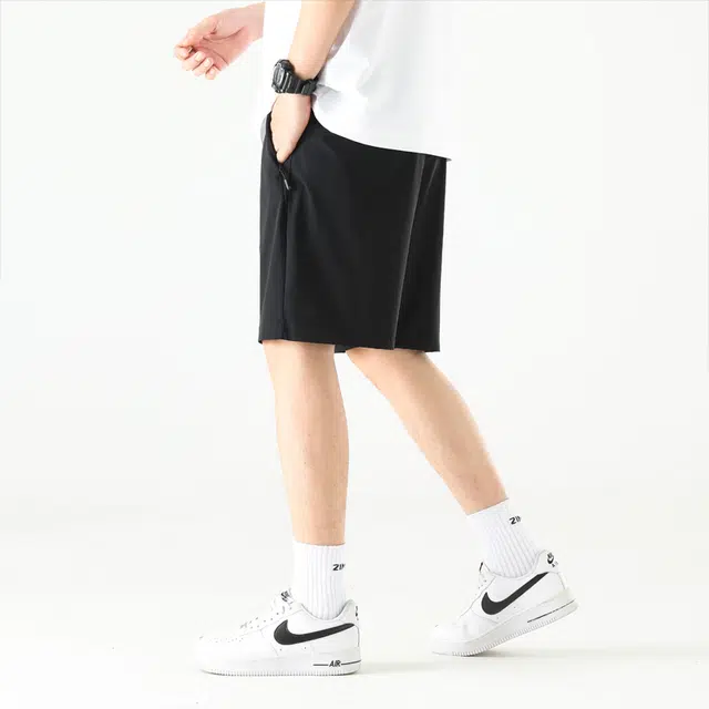 羽浅 夏季薄款速干运动五分裤潮流宽松百搭直筒休闲短裤 男款