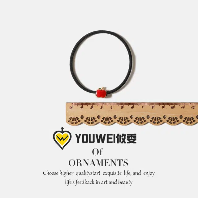 【简约苹果森系发圈】 攸委 韩系百搭可爱水果发绳扎头发女士甜美百搭 锦纶 高弹力橡皮筋基础扎马尾头饰 女款