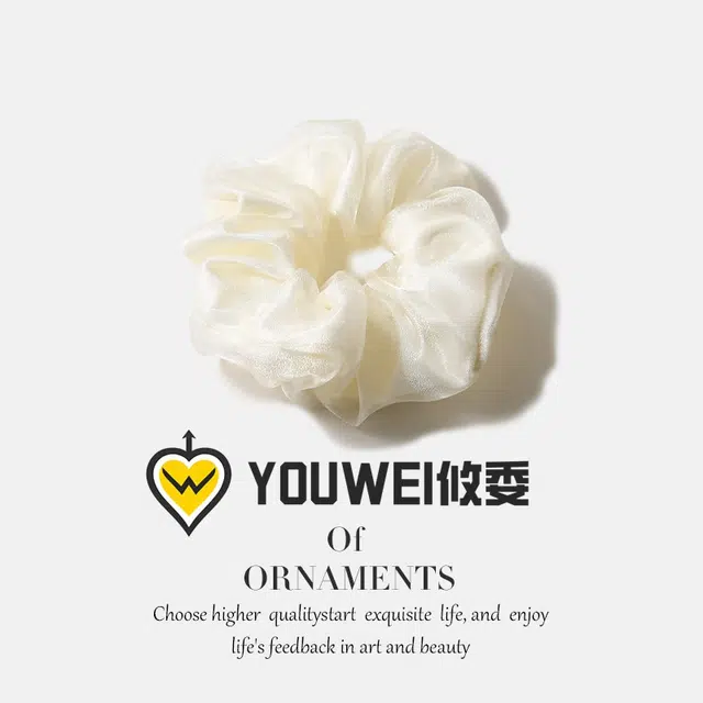 【超仙纯色网纱】 攸委 高级感精致大肠圈气质女孩扎头发简约温柔 绢纱 发圈百搭日常女生丸子头头饰 女款