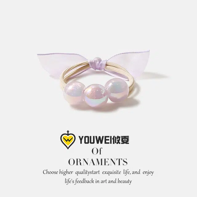 【糖果色渐变人鱼姬】 攸委 可爱蝴蝶结小香风皮筋甜美少女小清新扎头发马尾丸子头网红气质 锦纶 高弹力头饰发绳简约发圈头绳 女款