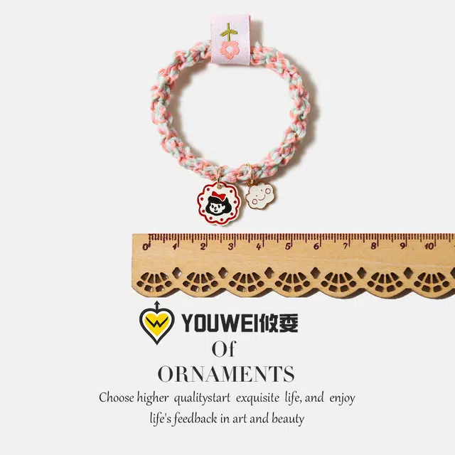 【气质少女甜美发圈】 攸委 可爱温柔粉嫩公主苹果挂坠头绳小清新 树脂 小皮筋闺蜜带手腕扎发两用发绳头饰 女款