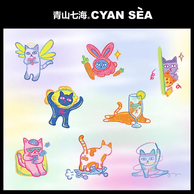 青山七海   狸奴娇憨 无水涂鸦纹身贴 持久防水防汗