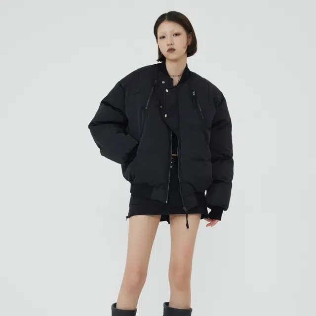 水中花 原创小众设计感飞行员合身纯色气质棉服 男女同款