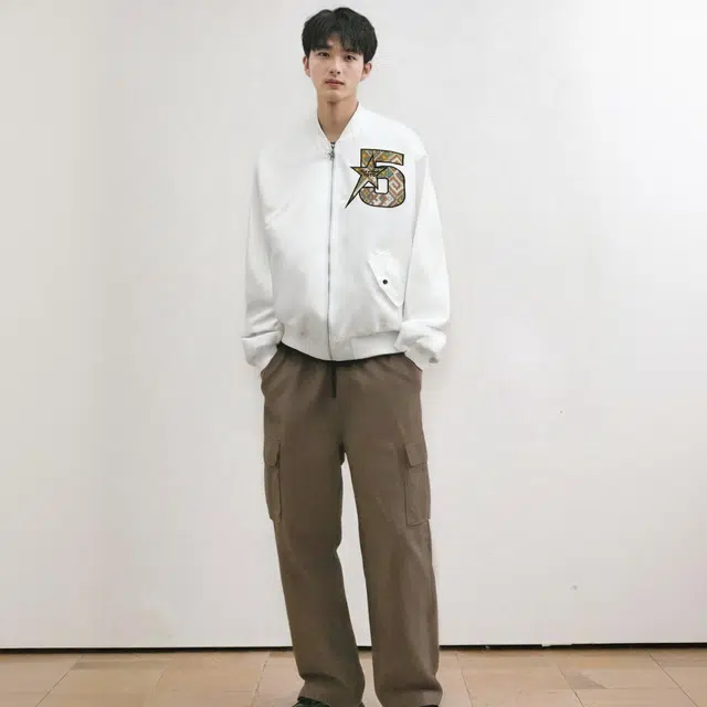 水中花 字母刺绣棒球服夹克宽松百搭飞行外套棉服 女款