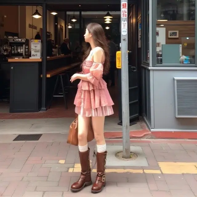 水中花 夏季 法式甜美可爱风一字肩仙女气质优雅收腰吊带连衣裙 女款