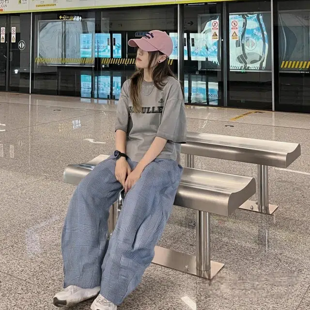 水中花 百搭高腰裤休闲裤 女款 蓝色