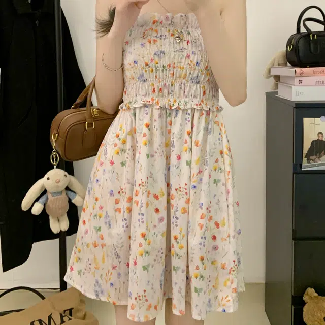 水中花 花色印花宽松气质伞裙垂感休闲长裙 女款