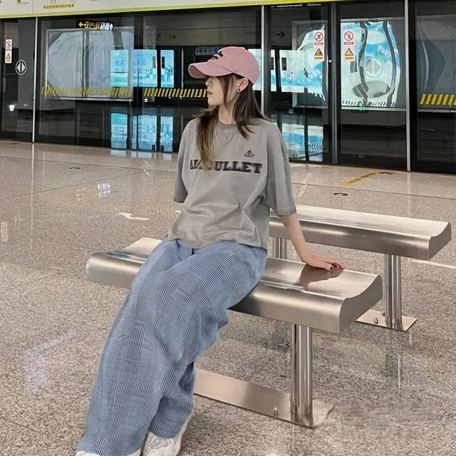 水中花 百搭高腰裤休闲裤 女款 蓝色