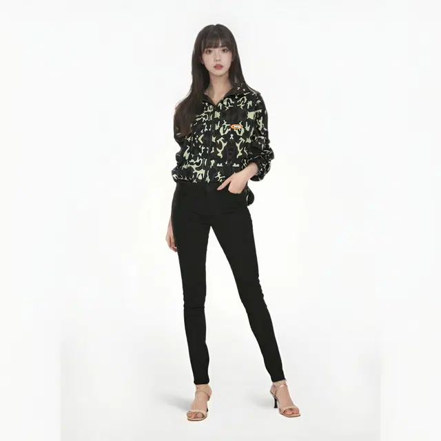 水中花 迷彩拉链休闲宽松夹克外套 女款