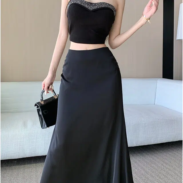 水中花 百搭简约通勤时尚休闲长裙 女款