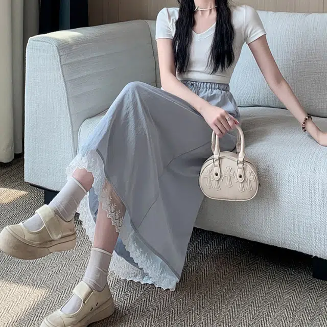 水中花 时尚通勤简约舒适百搭休闲长裙 女款