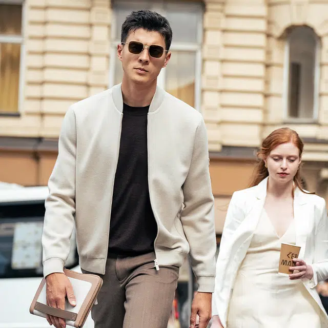 布先生 经典多口袋棒球服纯色羊毛外套常规标准休闲风夹克 男款