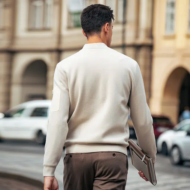 布先生 经典多口袋棒球服纯色羊毛外套常规标准休闲风夹克 男款