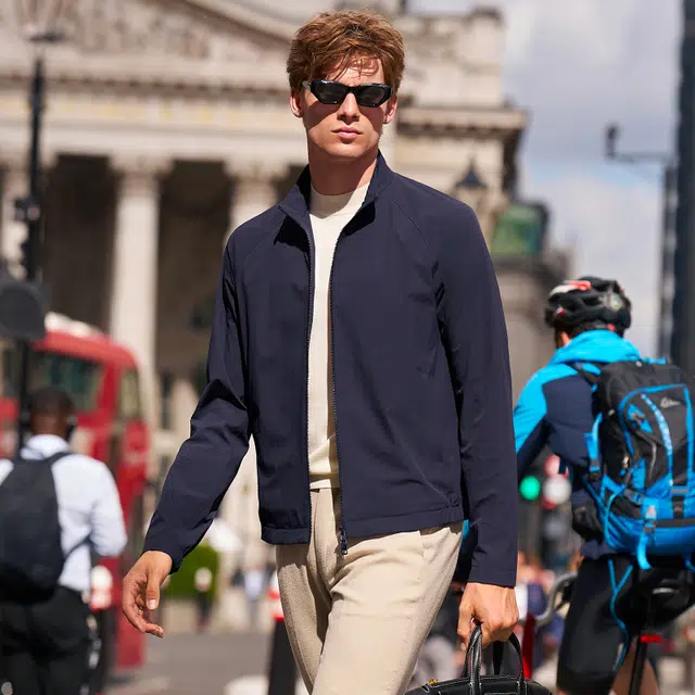 布先生 轻奢简约美式纯色基础款立领长袖夹克外套 男款