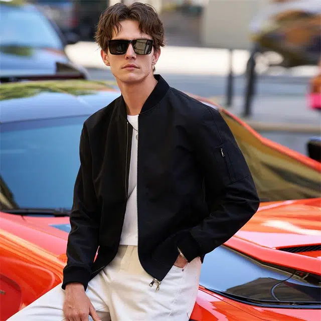 布先生 简约防风纯色基础时尚休闲风长袖夹克 男款