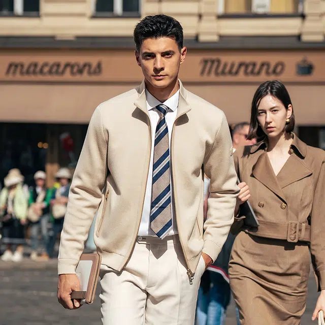 布先生 真皮拼接羊毛外套纯色常规标准现代风夹克 男款