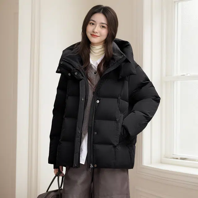 雅鹿 云朵泡芙中长款廓形加厚保暖时尚百搭外套羽绒服 女款
