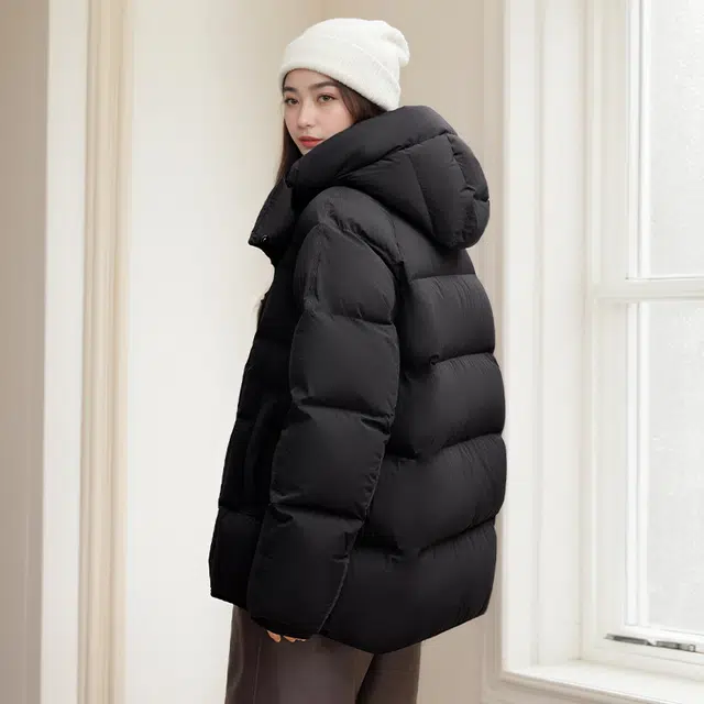 雅鹿 云朵泡芙中长款廓形加厚保暖时尚百搭外套羽绒服 女款