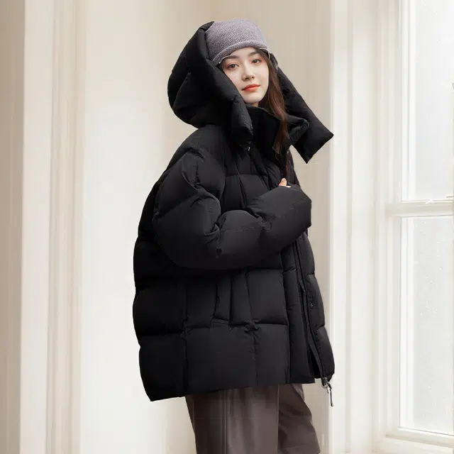 雅鹿 云朵泡芙中长款廓形加厚保暖时尚百搭外套羽绒服 女款