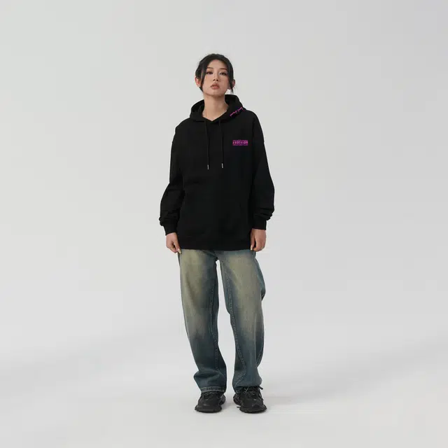快鱼 美式复古帽子字母印花潮流纯色简约基础款学院风休闲宽松日常通勤时尚百搭长袖套头连帽卫衣 男女同款