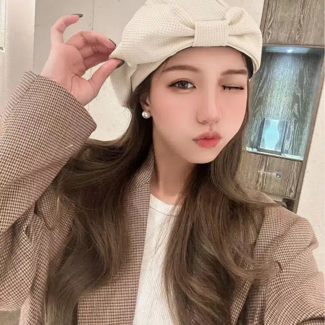 冠辉 韩版甜美蝴蝶结八角帽好版型显脸画家帽气质百搭洋气好看蓓蕾帽日系百搭显脸小#好运 棉 贝雷帽 男女同款情侣款