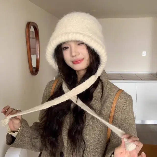 冠辉 费尔岛风针织帽加厚保暖韩版堆堆帽复古百搭针织帽防寒帽子复古巴拉克拉法帽包包帽保暖护耳 毛绒 绒线帽 男女同款情侣款