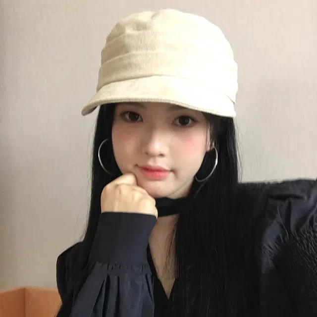 冠辉 中古风褶皱设计平顶帽显脸小氛围感日系复古咖色 麂皮绒 帽子 男女同款情侣款