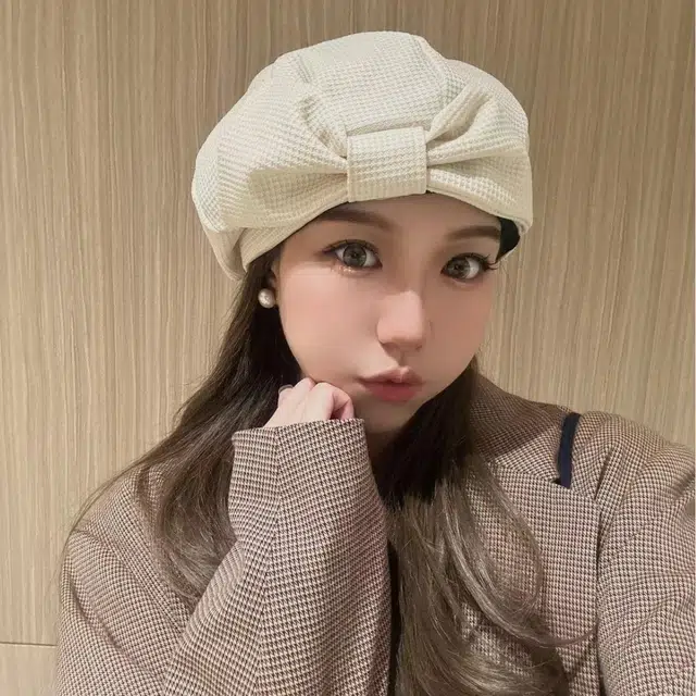 冠辉 韩版甜美蝴蝶结八角帽好版型显脸画家帽气质百搭洋气好看蓓蕾帽日系百搭显脸小#好运 棉 贝雷帽 男女同款情侣款