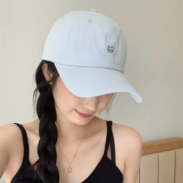 冠辉 可爱刺绣小猫防晒遮阳帽时尚百搭显脸小 棉 棒球帽 男女同款情侣款