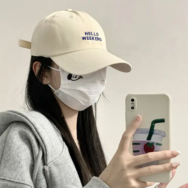冠辉 加大加深韩版时尚百搭刺绣字母防晒遮阳百搭显脸小大头围字母刺绣弯檐 聚酯纤维 鸭舌帽 男女同款情侣款