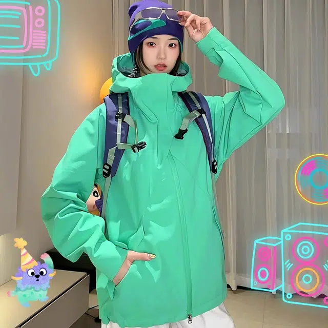 唐启 多巴胺穿搭美式机能外套户外骑行运动三防登山服斜切夹克 男女同款