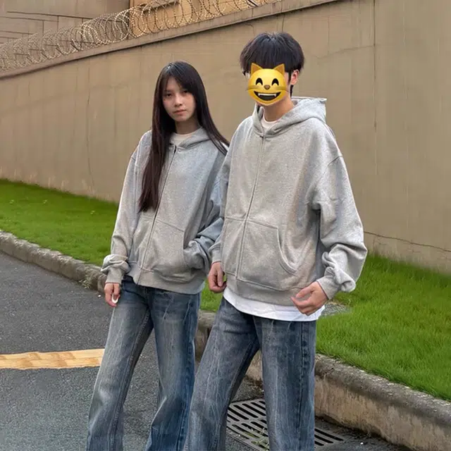 唐启 美式重磅连帽开衫卫衣 男女同款